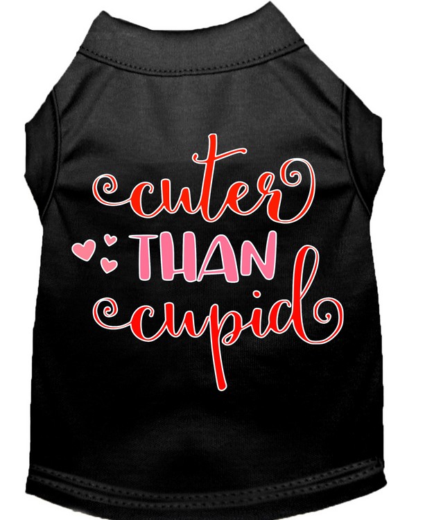 Cuter Than Cupid Screen Print Dog Shirt Black Med